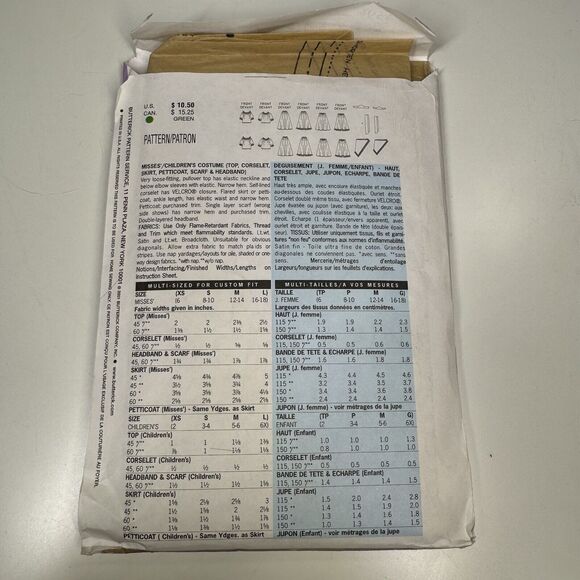 Vintage 1990s Butterick 4653 Misses' 6-14 & Girl's 2-6X Gypsy Peasant Costume - Picture 2 of 5